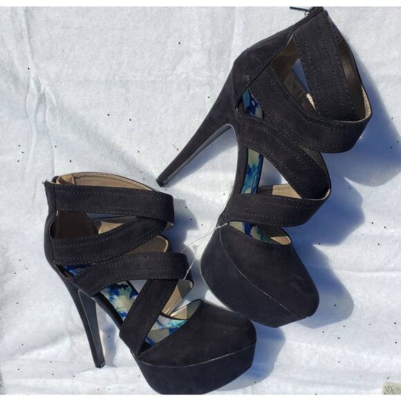 Qupid Black Platform Stiletto High Heels size 8 - Picture 6 of 8